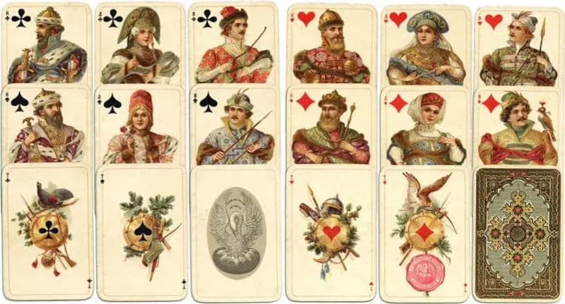 Speelkaarten Russian Playing Card Deck Face Cards Russian Style 1911 Original 752X405