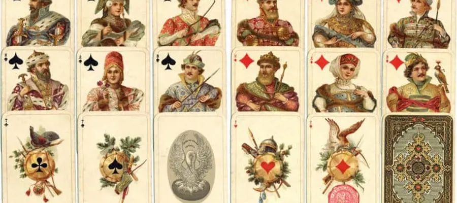 Speelkaarten Russian Playing Card Deck Face Cards Russian Style 1911 Original 752X405