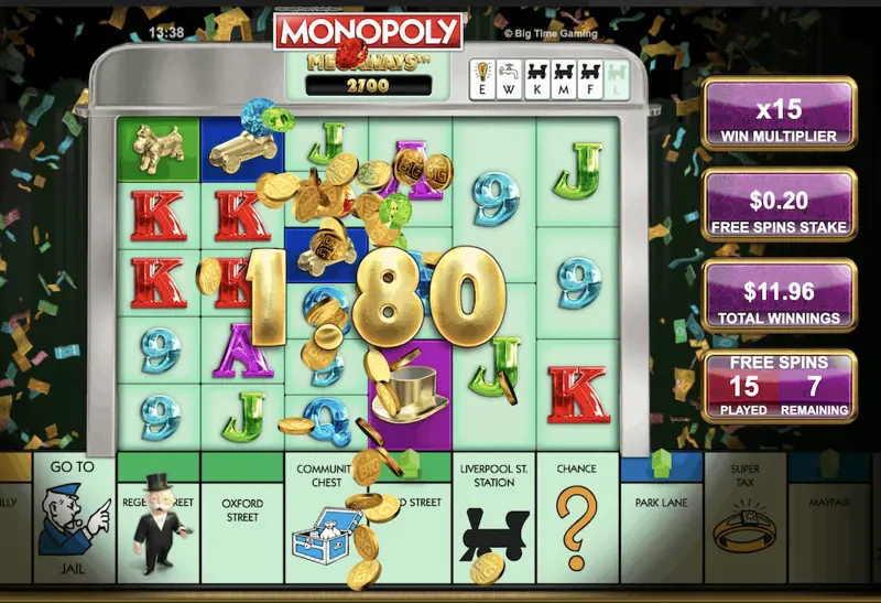 Bonus Spel Monopoly Megaways