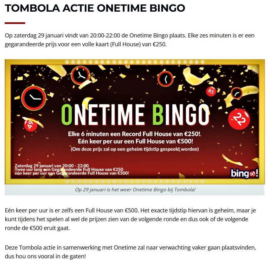 BINGO Met TOMBOLA