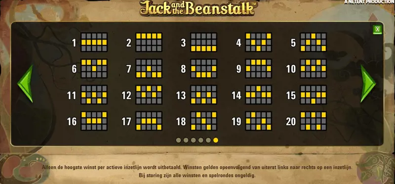 Paylines Online Slot Jack And The Beanstalk