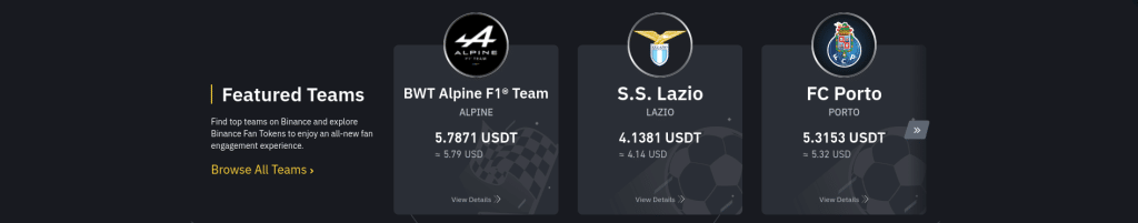 Binance fan tokens