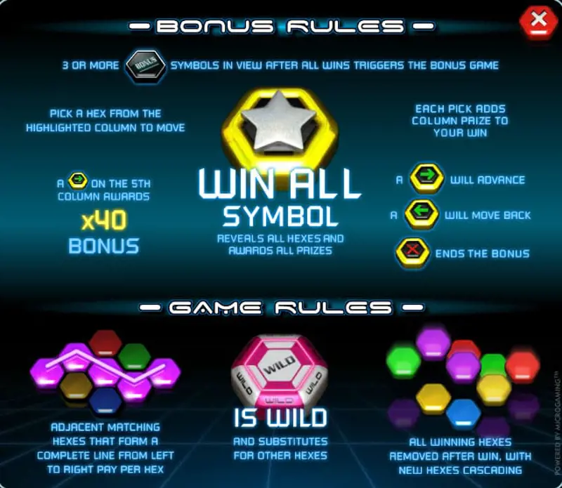 Bonus Rules Online Casino Spel Hexaline