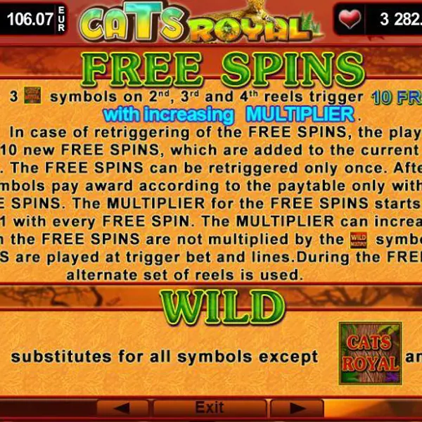 Uitleg Free Spins Online Slot Cats Royal