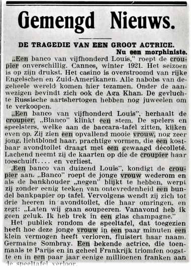 Casinotafereel Nederlandsch Dagblad 1921