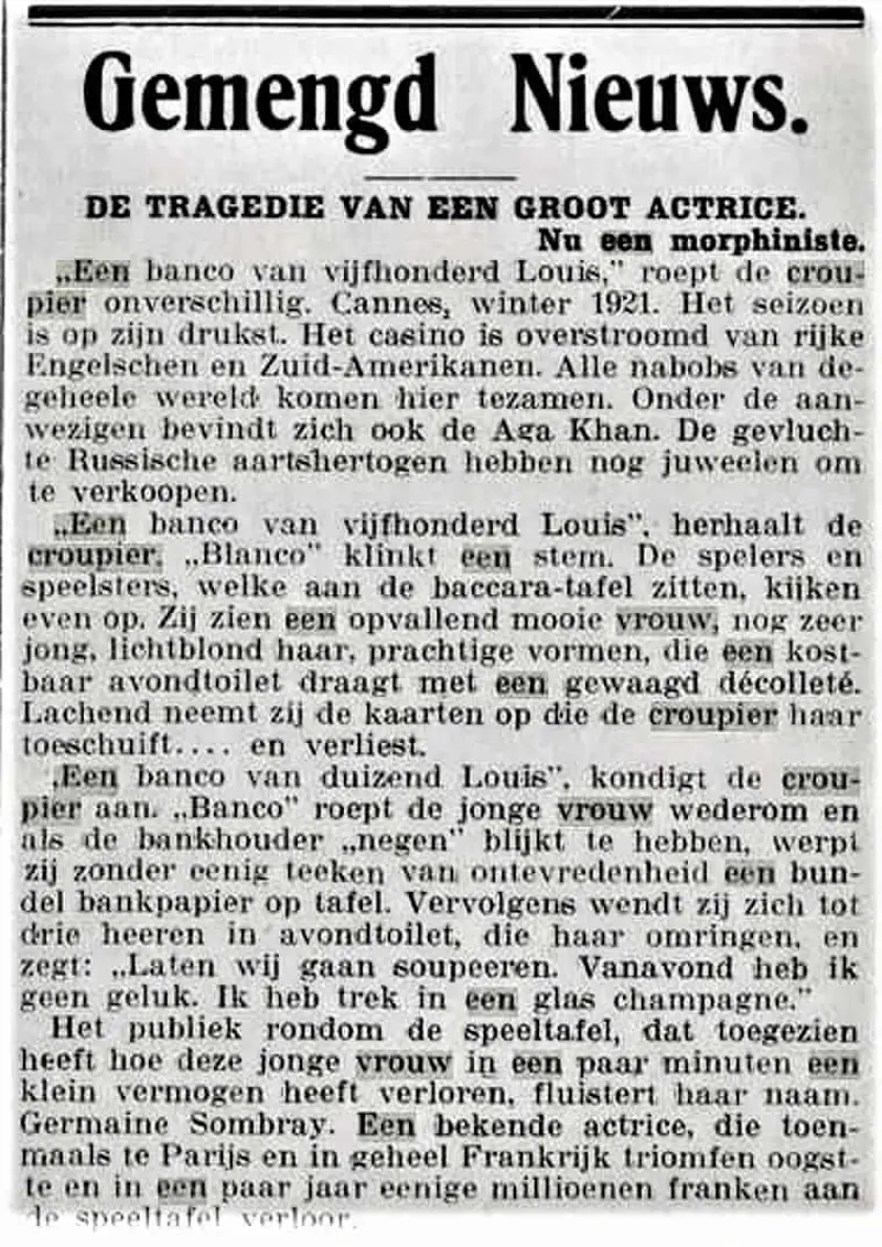 Casinotafereel Nederlandsch Dagblad 1921