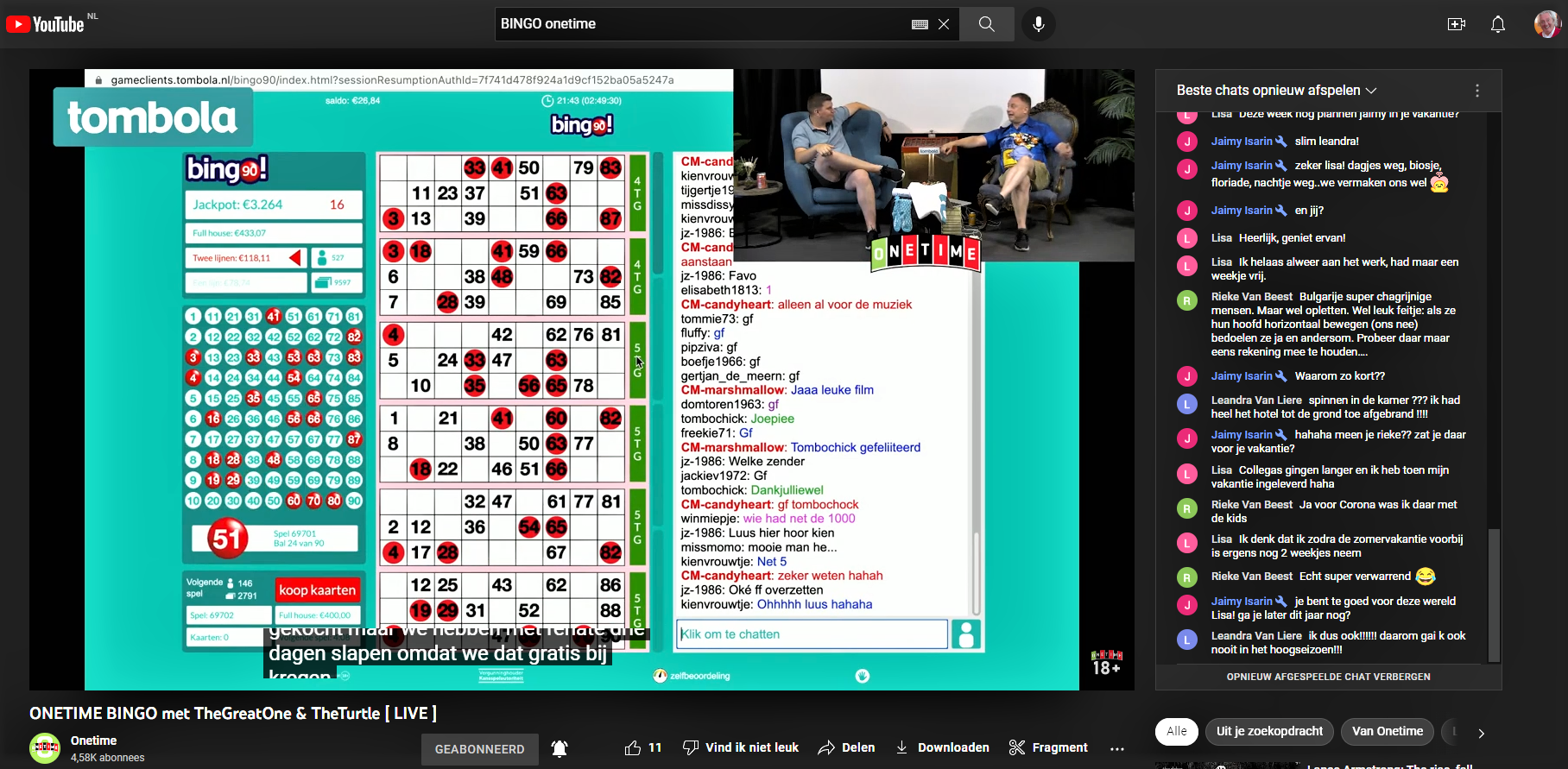 Hoofdfoto Onetime Tombola Screenshot 25 Juli