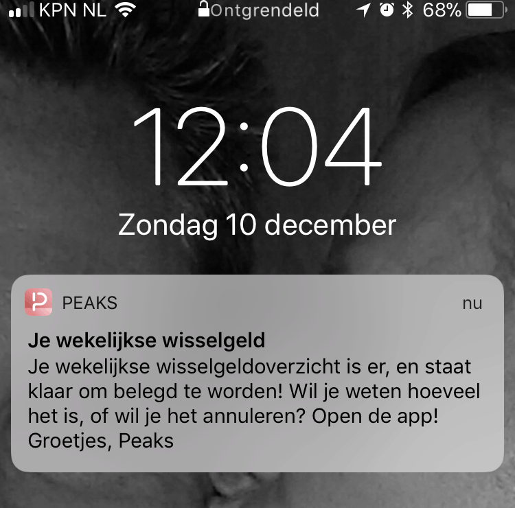 Wekelijkse wisselgeld