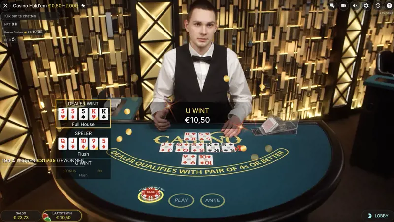 Casino Hold'em Bonus Win Flush