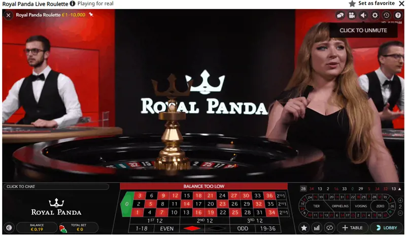 Live Roulette Bij Royal Panda