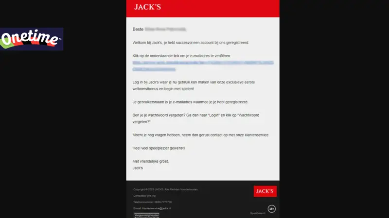 Jacks Email Verificatie