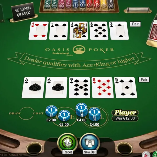 Winnende Hand Tafelspel Oasis Poker