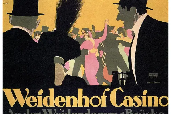 Worldwide Weidenhof Casino Vintage German Advertising Poster Studio Grafiikka