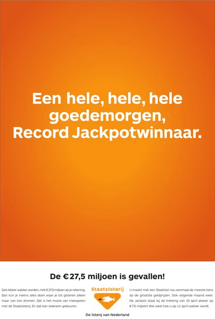 Staatsloterij Prijs Onetime