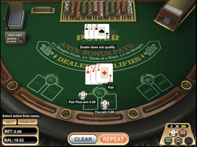 Dealer Does Not Qualify Triple Edge Poker 1