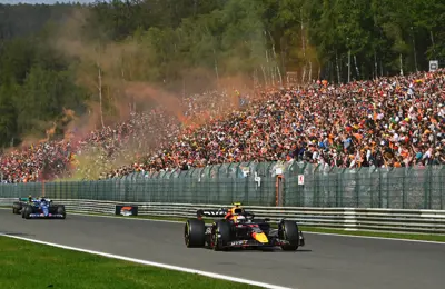 SPA, BELGIUM - AUGUST 28: Sergio Perez of Mexico driving the (11) Oracle Red Bull Racing RB18 on track during the F1 Grand Prix of Belgium at Circuit de Spa-Francorchamps on August 28, 2022 in Spa, Belgium. (Photo by Dan Mullan/Getty Images)