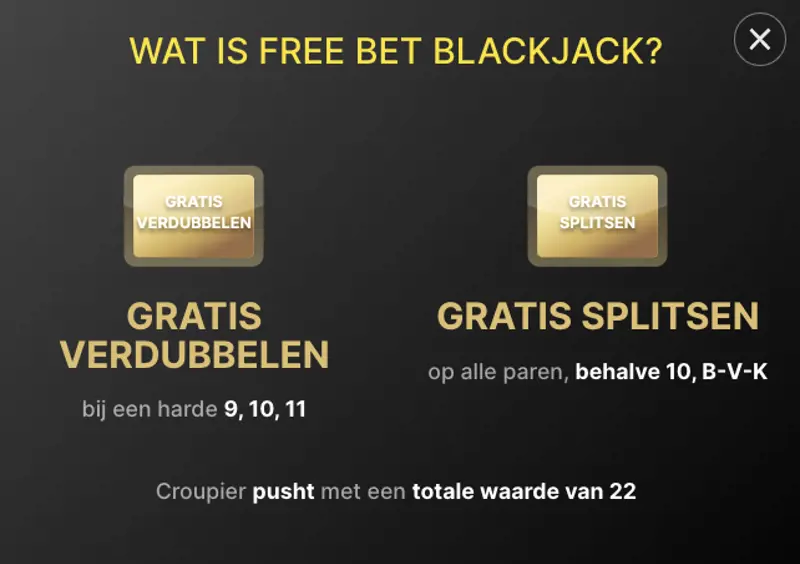 Free Bet Blackjack uitleg