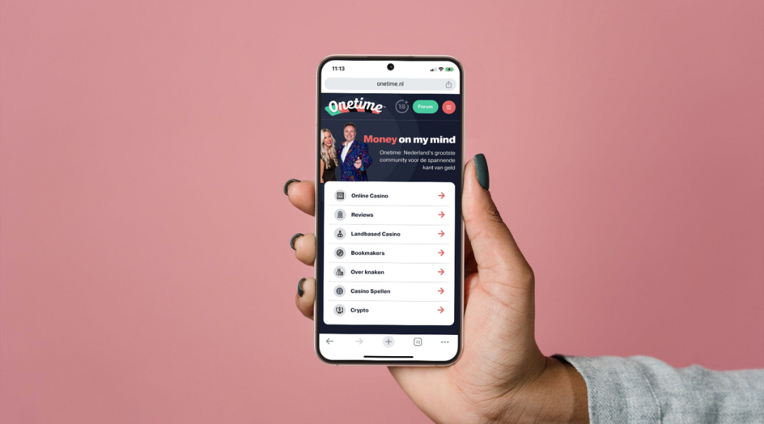 Mobiele versie Onetime.nl