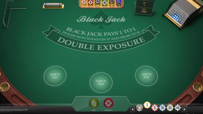 Double Exposure Blackjack Tafel