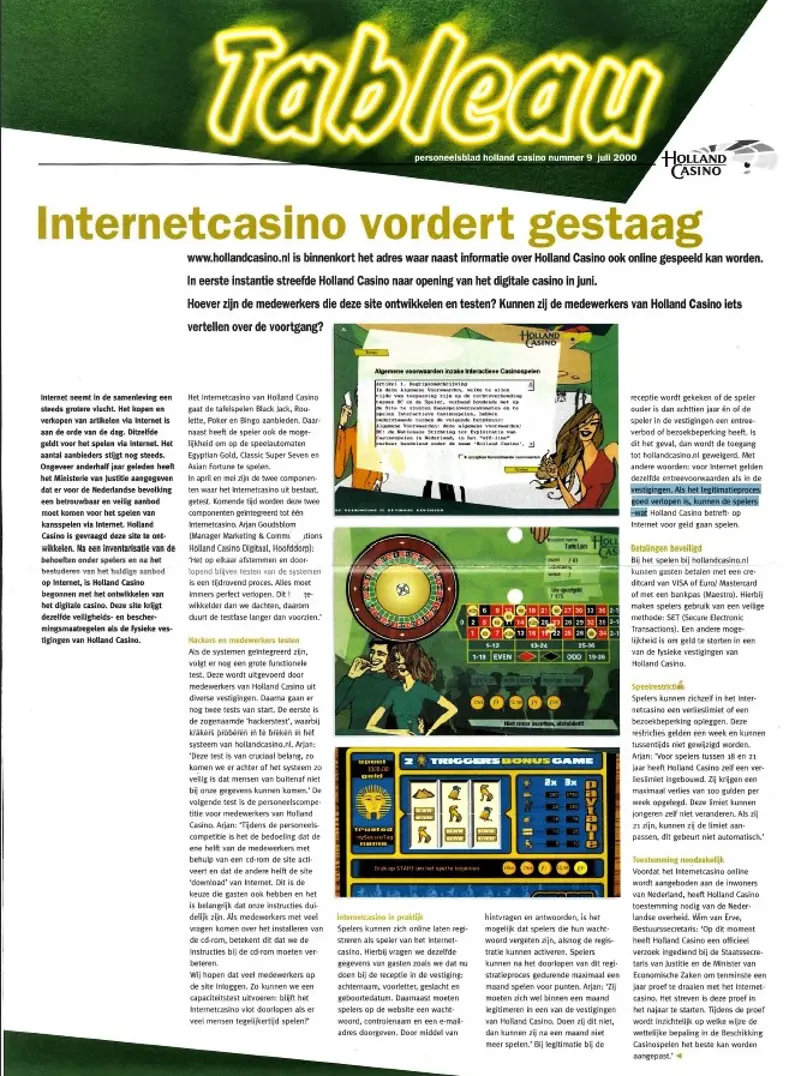 Online Casino Personeelsblad 2000