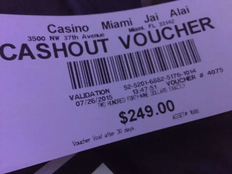 Cashout voucher Casino Miami