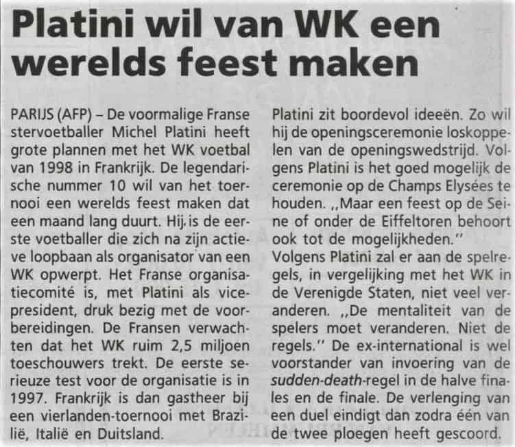 Platini Maakt Het Waar WK Voetbal