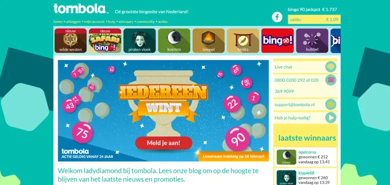 Tombola Homepage Bingo