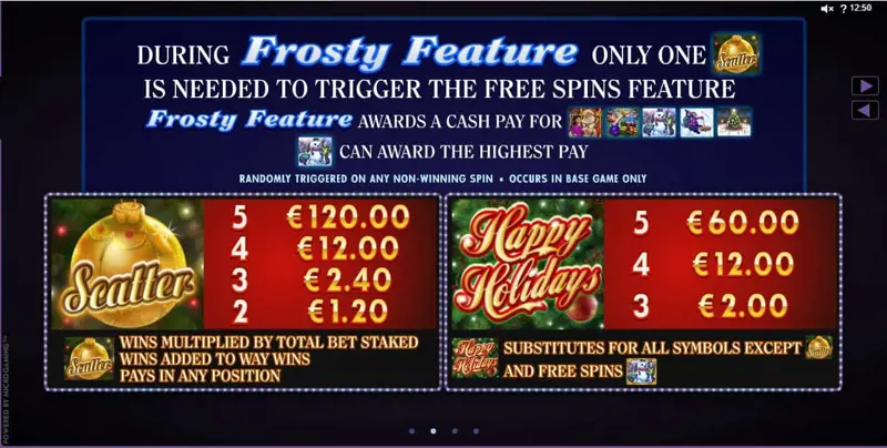 Uitleg Frosty Feature Online Slot Happy Holidays