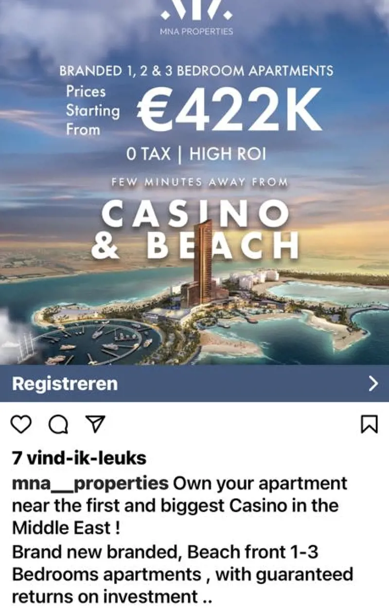 Reclame Casino Appartement Dubai