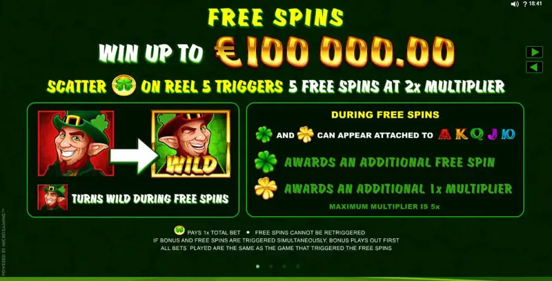 Uitleg Free Spins Online Slot Lucky Leprechaun
