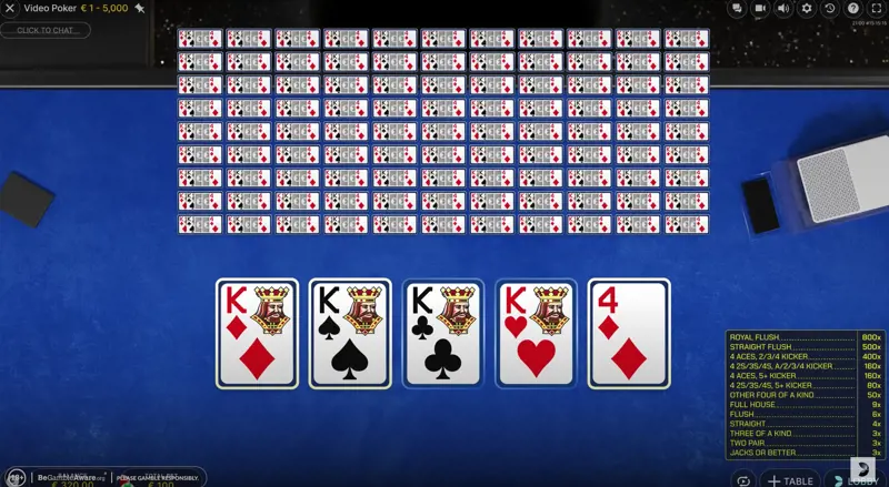 Video Poker Live Evolution