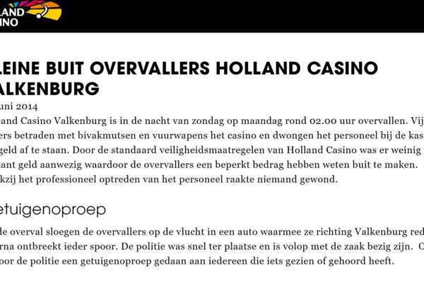 Overval Casino Valkenburg 2014