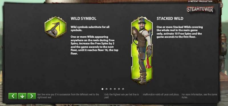 Uitleg Stacked Wilds Online Slot Steam Tower