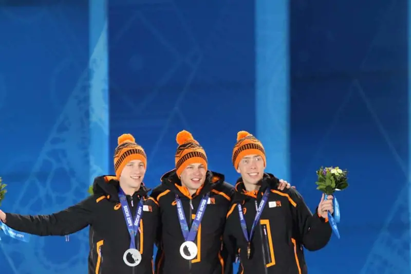 Mens 5000M 2014 Winter Olympics Podium With Medals