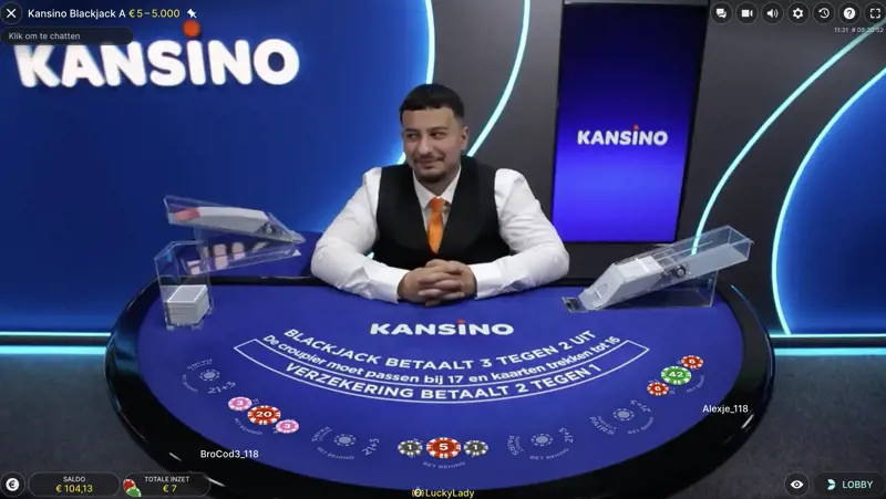 Evolution NL blackjack Kansino