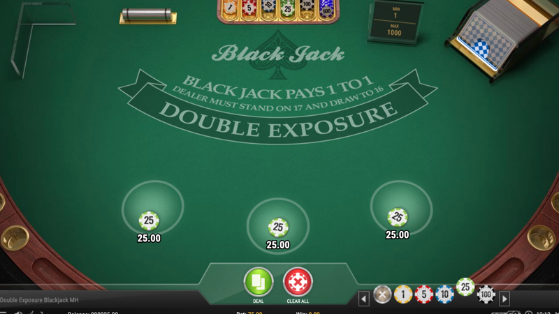 Double Exposure Blackjack Inzetten
