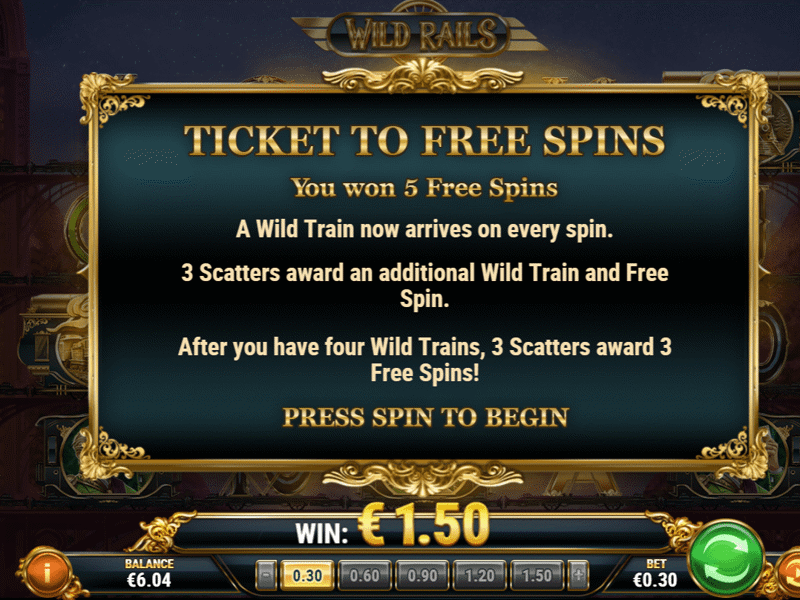Wild Rails Bonusgame Start