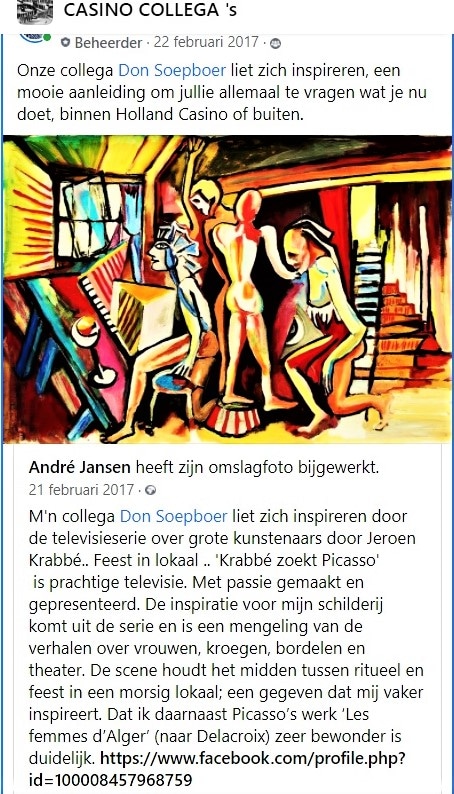 Op FB Groep Casino Collegas