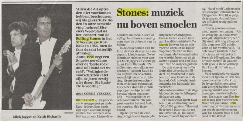 Rolling Stones Het Parool 18 Mei 1990