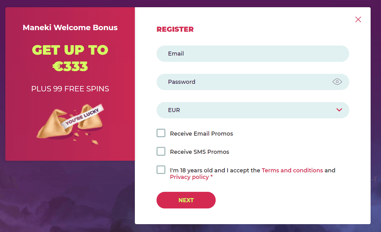 Registreren Bj Maneki