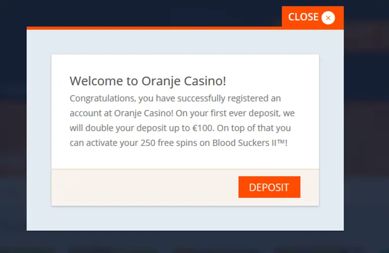Oranje Casino Bonus