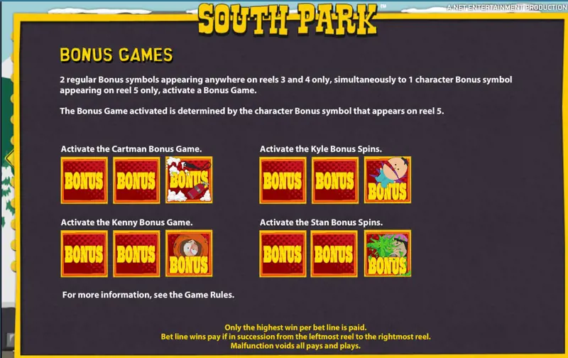 Bonusgames Onetime Southpark